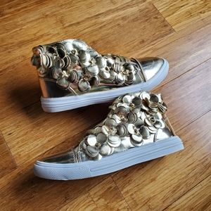 Gold Flower Sneakers